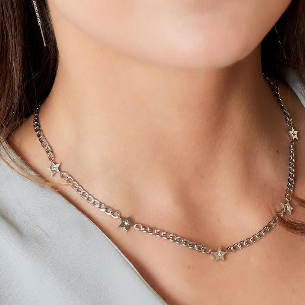 Collier En Acier Inoxydable Avec Étoiles Brillantes Image4