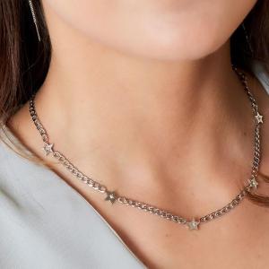 Collier En Acier Inoxydable Avec Étoiles Brillantes h5 Image4