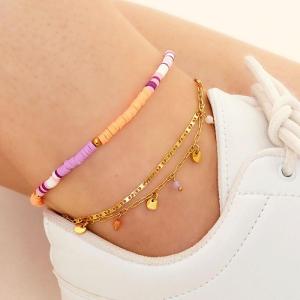 Bracelet De Cheville Double Chaîne Avec Breloques h5 Image4