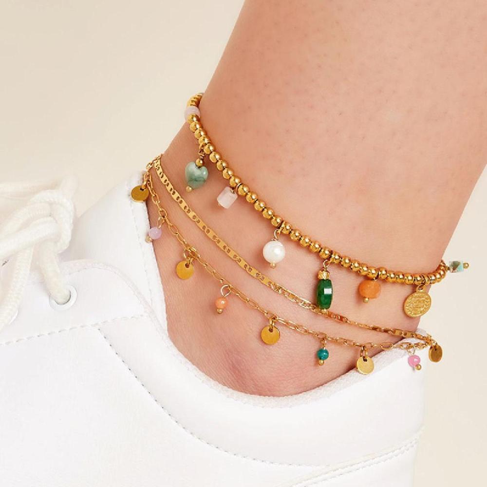 Bracelet De Cheville Double Chaîne Avec Breloques Image3