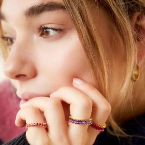 Bague Réglable Avec Pierres Précieuses Colorées  h5 Image3