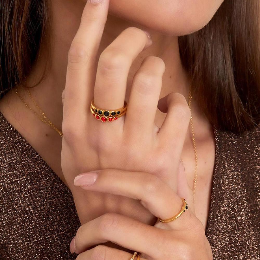 Bague En Acier Inoxydable Avec Zircon Brillant Image3
