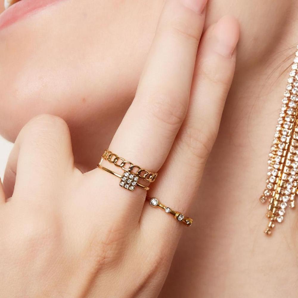 Bague Avec Maillons Et Strass Image3