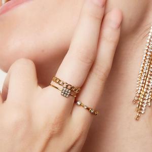 Bague Avec Maillons Et Strass h5 Image3