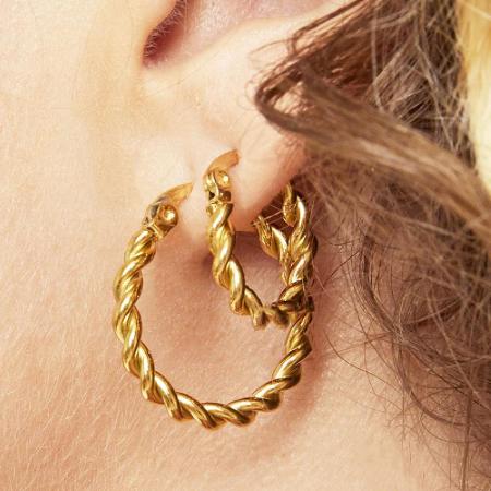 Boucles d'oreilles créoles Twine 22 mm