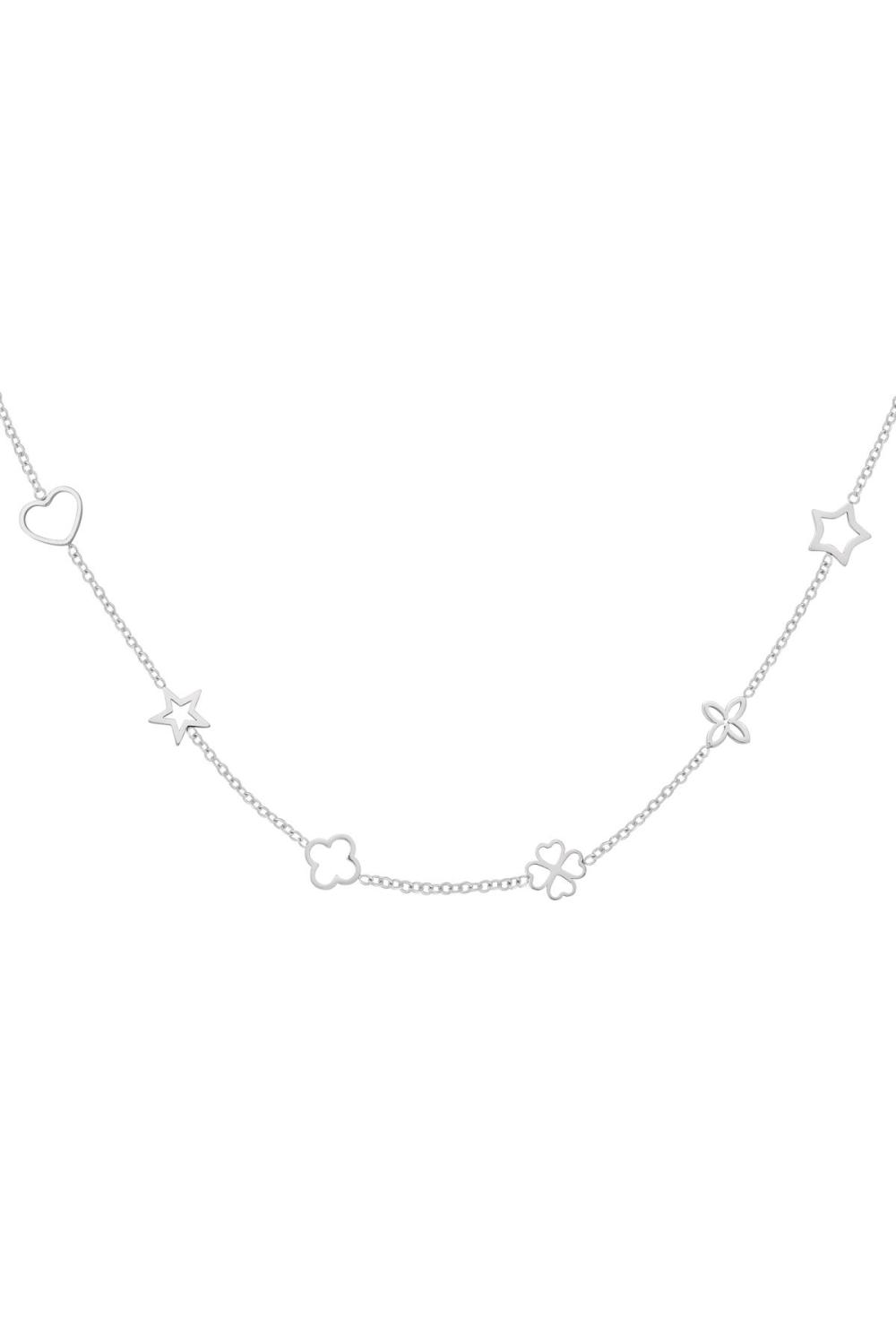 Collier Avec Chiffres Argenté Acier Inoxydable 