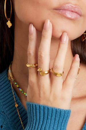 Anneau Bicolore En Acier Inoxydable Anneau Bague One Size h5 Image4