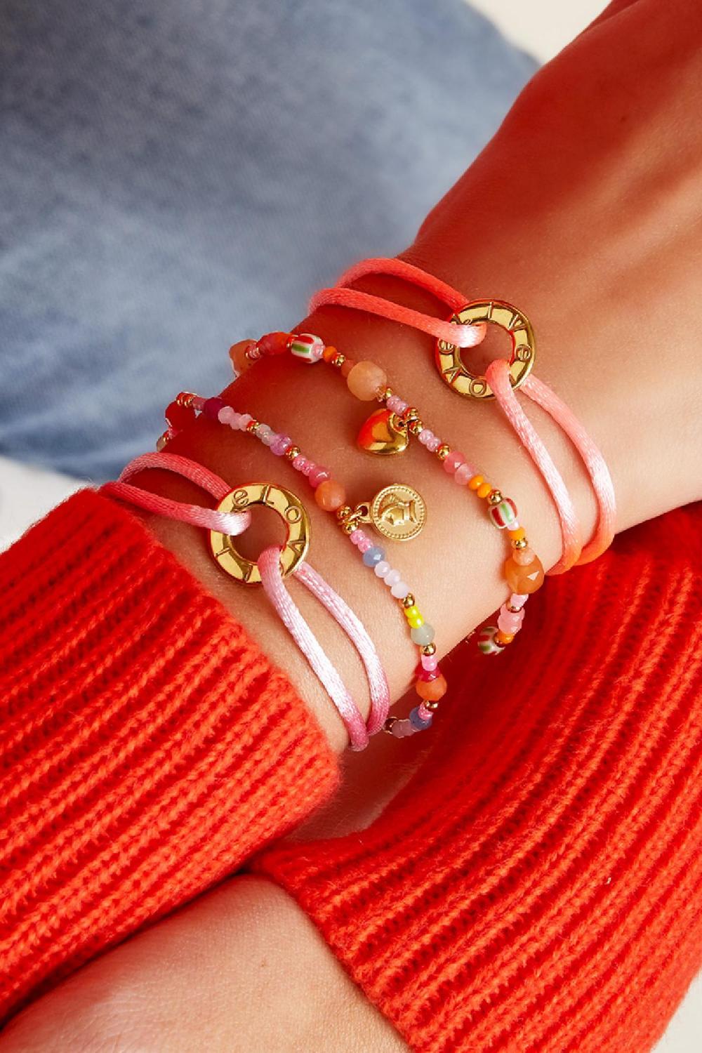 Cordon De Couleur Du Bracelet Rose Acier Inoxydable Image2