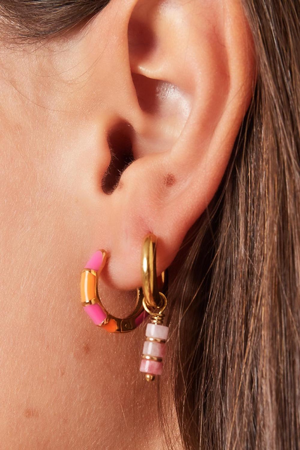 Blocage Des Couleurs Des Boucles D'oreilles En Acier Inoxydable Rosé Image3