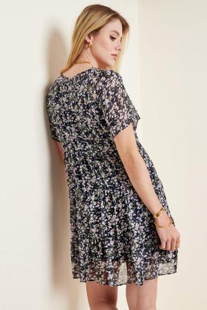 Robe D'été À Imprimé Fleuri Violet S h5 Image5