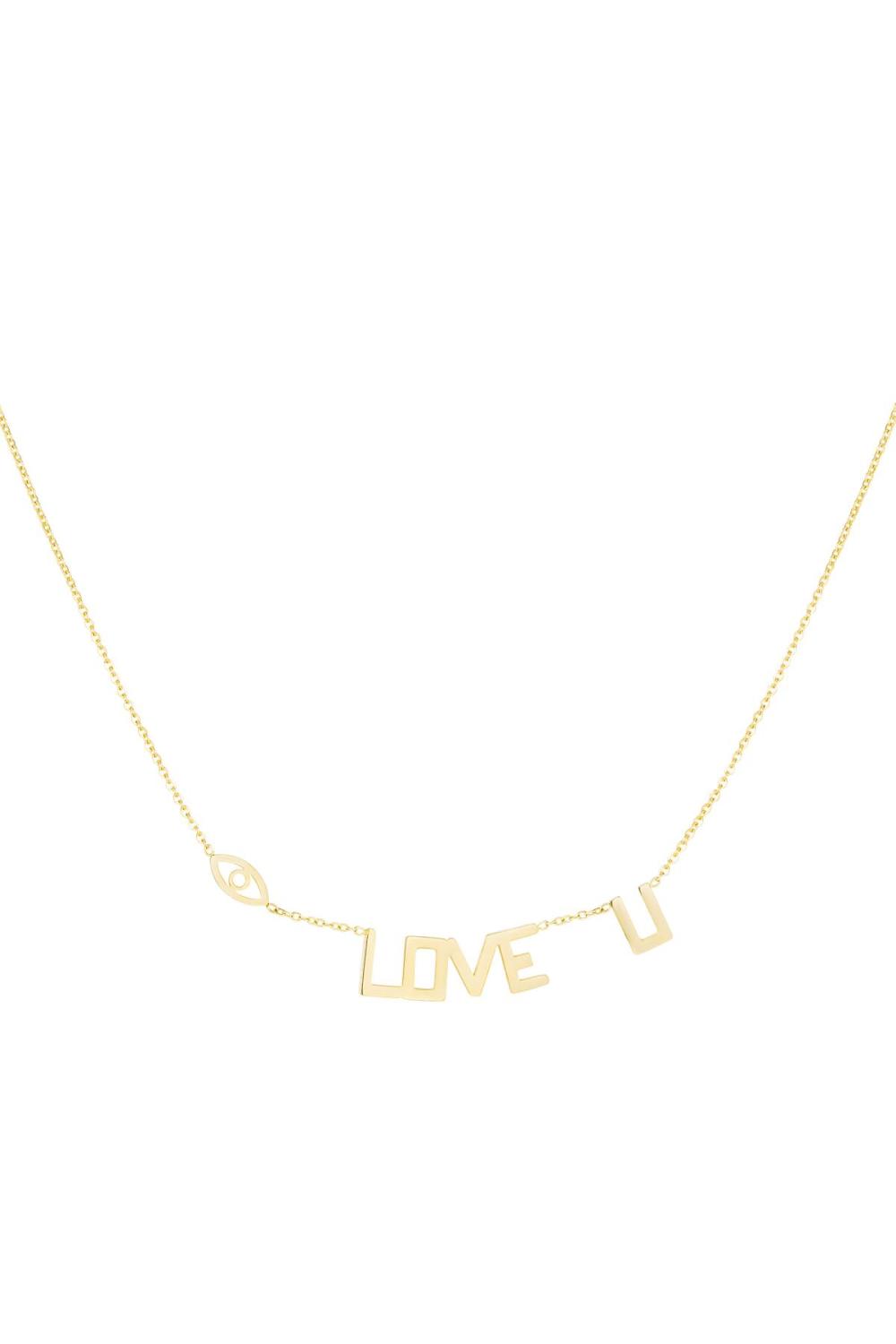 Collier Love U Couleur Or Acier Inoxydable 