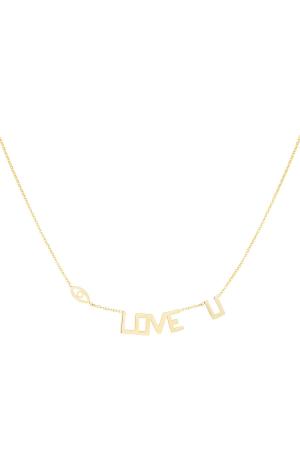 Collier Love U Couleur Or Acier Inoxydable h5 