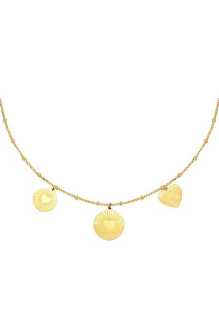 Necklace Locked in Love Couleur or Acier inoxydable