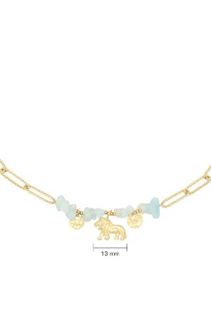 Collier King Of The Jungle Bleu Acier Inoxydable h5 Image3