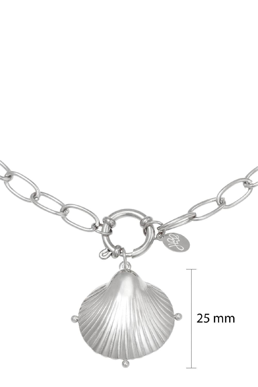 Collier Clam Shell Argenté Acier Inoxydable Image2
