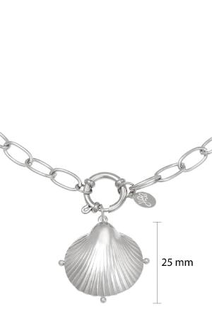 Collier Clam Shell Argenté Acier Inoxydable h5 Image2