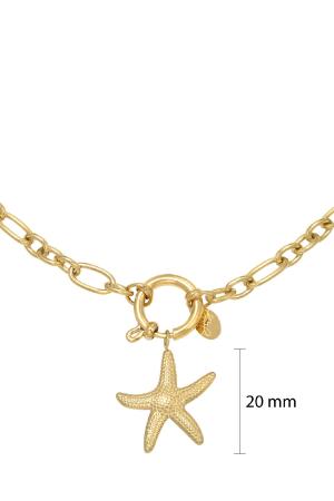 Collier Starfish Couleur Or Acier Inoxydable h5 Image2