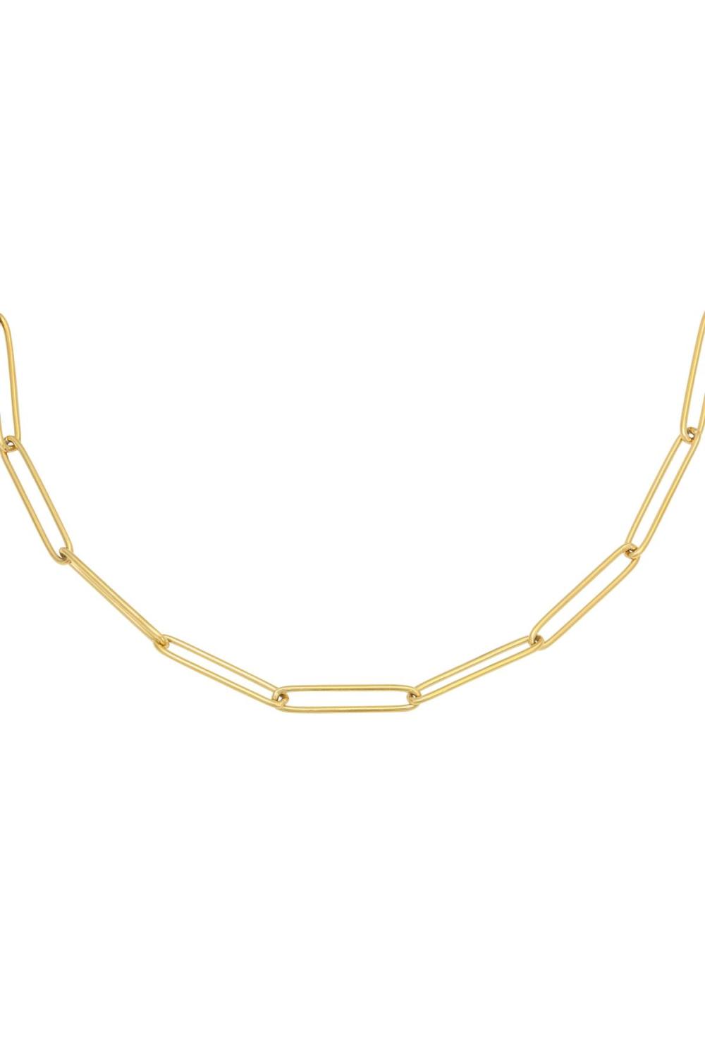 Collier Plain Chain Couleur Or Acier Inoxydable