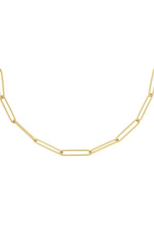 Collier Plain Chain Couleur Or Acier Inoxydable h5