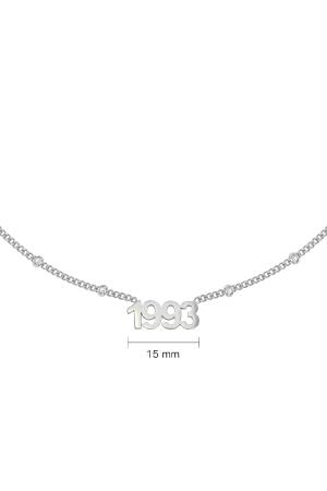 Collier Year 1993 Argenté Acier Inoxydable h5 Image2