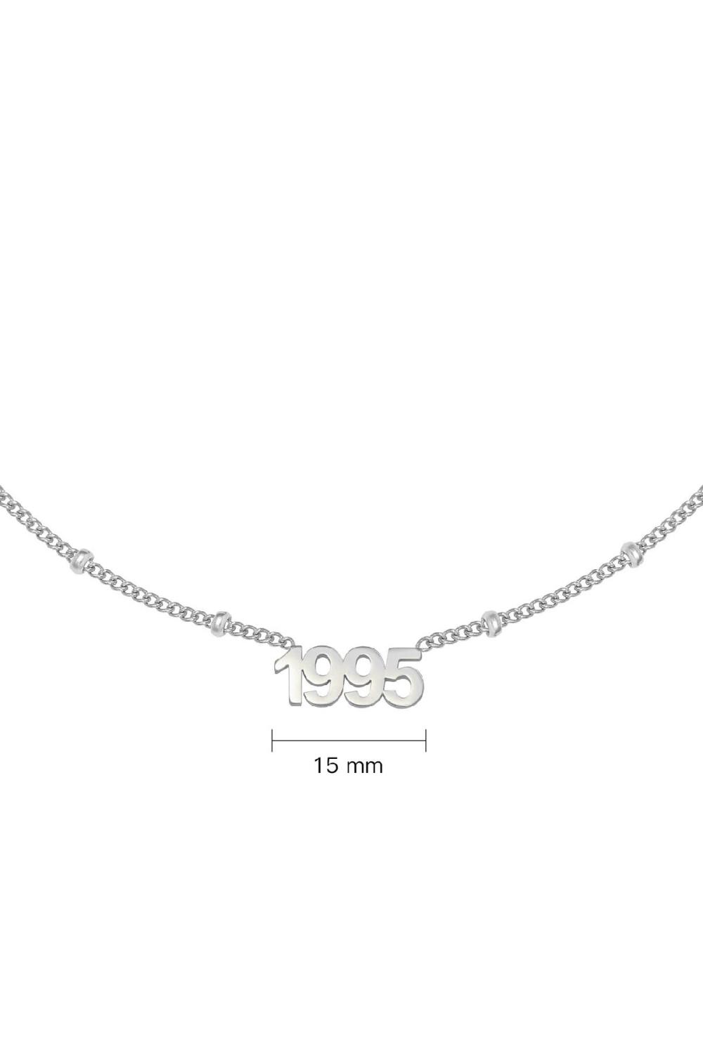Collier Year 1995 Argenté Acier Inoxydable h5Image4
