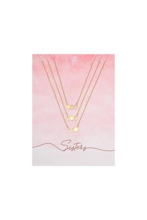 Collier Three Sisters Couleur Or Acier Inoxydable h5