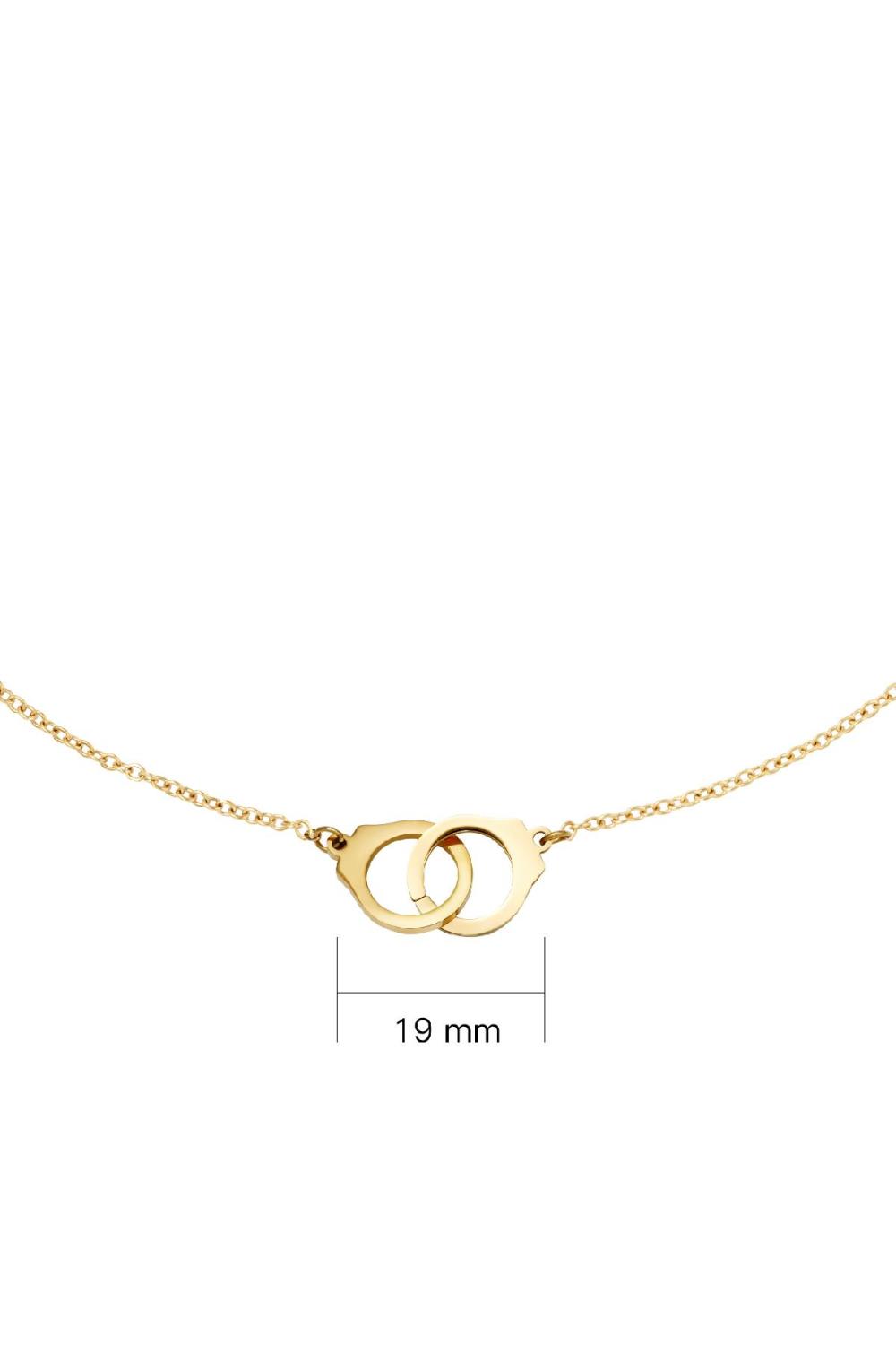Collier Handcuffs Couleur Or Acier Inoxydable Image3