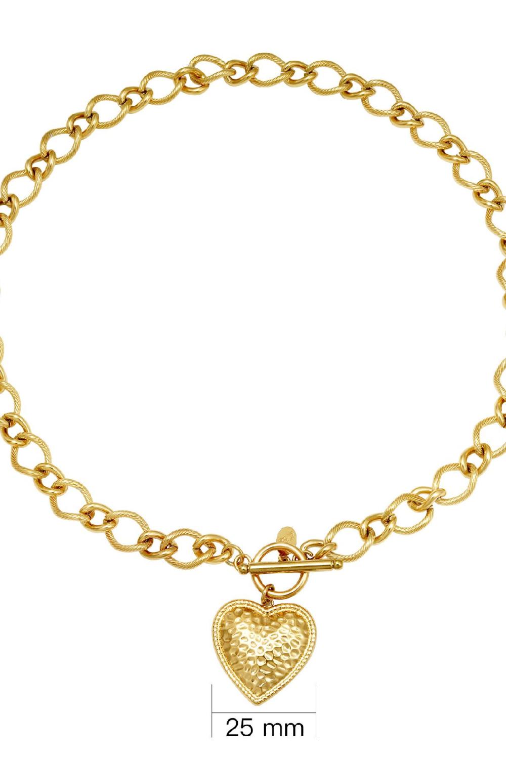 Collier Heart Of Gold Couleur Or Acier Inoxydable Image2