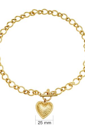 Collier Heart Of Gold Couleur Or Acier Inoxydable h5 Image2