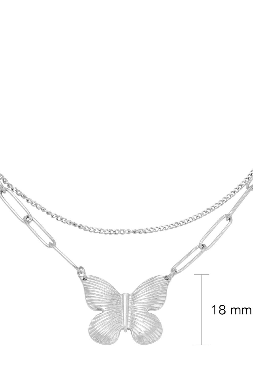 Collier Butterfly Chain Argenté Acier Inoxydable Image2