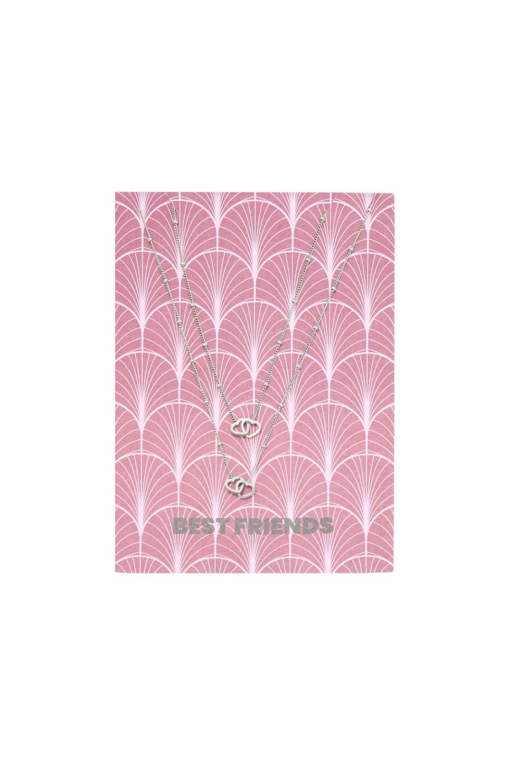 Collier Card Best Friends Argenté Acier Inoxydable 