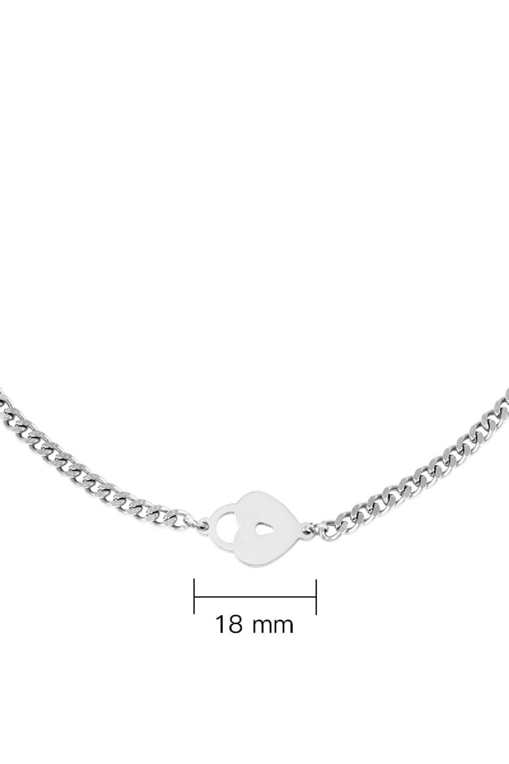 Collier Locked Heart Argenté Acier Inoxydable Image2