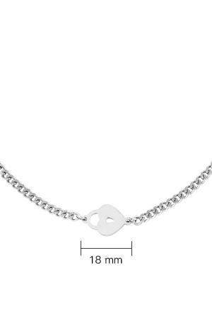 Collier Locked Heart Argenté Acier Inoxydable h5 Image2