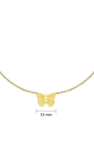 Collier Butterfly Couleur Or Acier Inoxydable h5 Image3