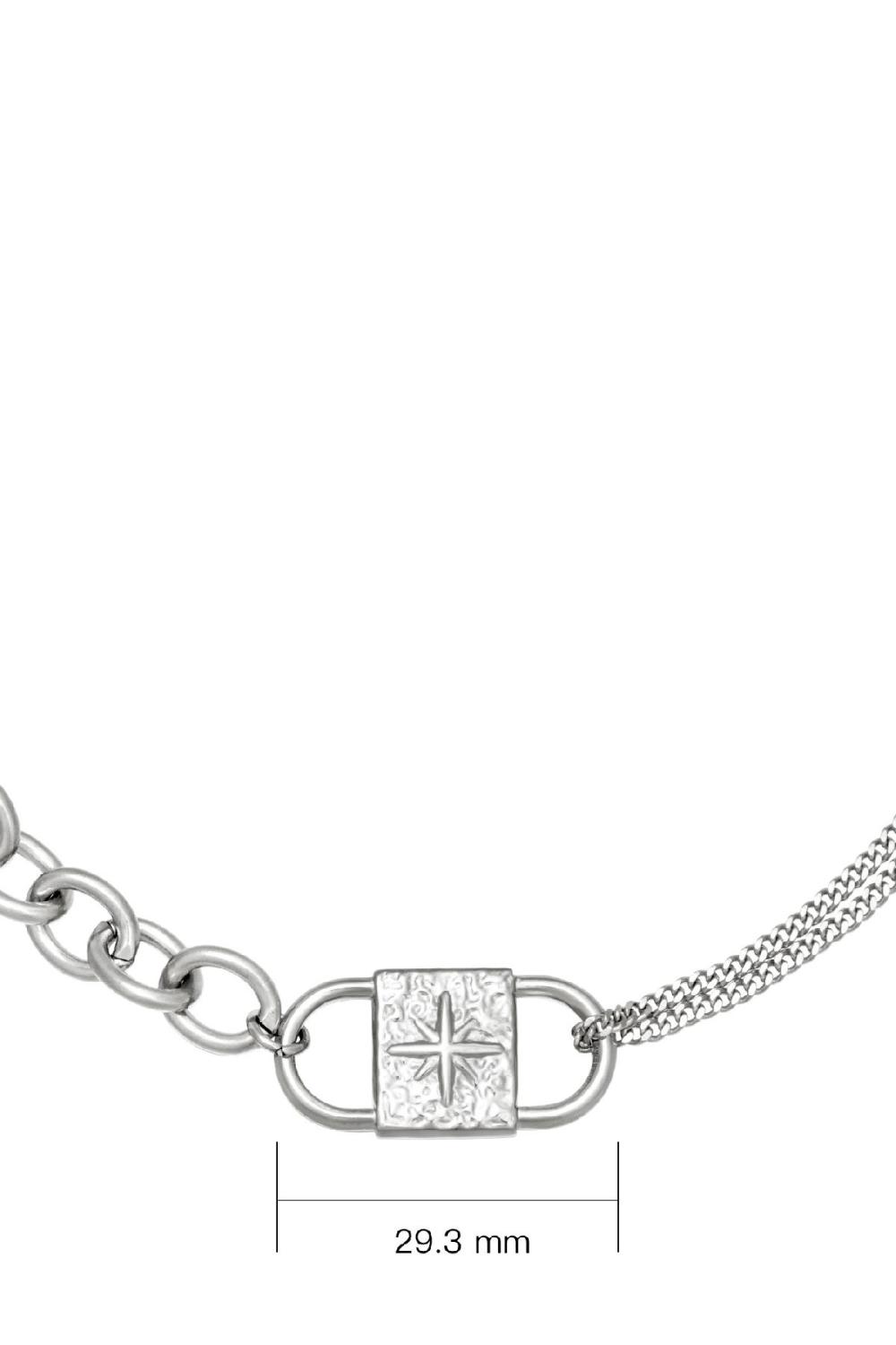 Collier Chunky Lock Argenté Acier Inoxydable Image4