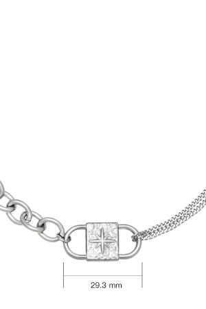 Collier Chunky Lock Argenté Acier Inoxydable h5 Image4