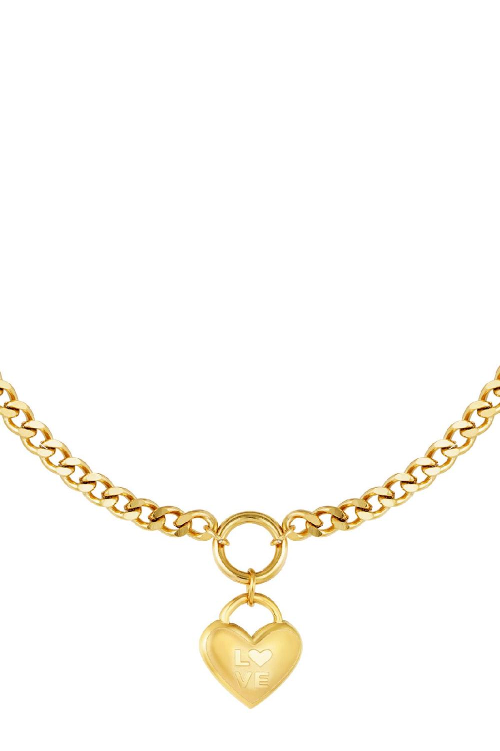 Collier Un Coeur Plein D'amour Couleur Or Acier Inoxydable Image4