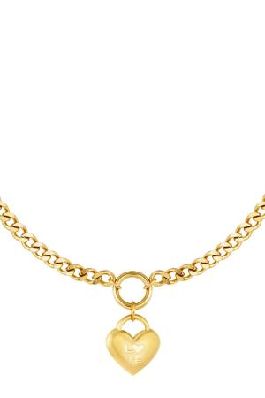 Collier Un Coeur Plein D'amour Couleur Or Acier Inoxydable h5 Image4