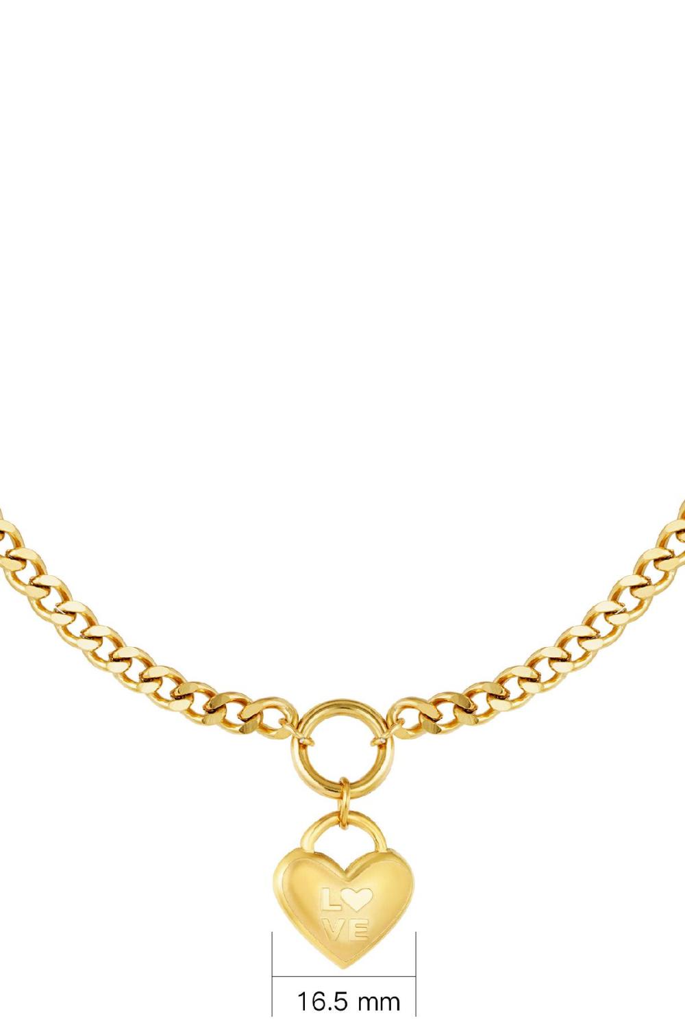 Collier Un Coeur Plein D'amour Couleur Or Acier Inoxydable Image5