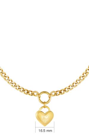 Collier Un Coeur Plein D'amour Couleur Or Acier Inoxydable h5 Image5