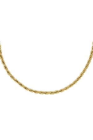 Collier Twisted Chain Couleur Or Acier Inoxydable h5 