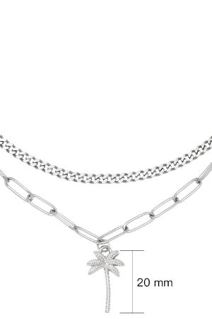 Collier Beachy Palm Argenté Acier Inoxydable h5 Image2