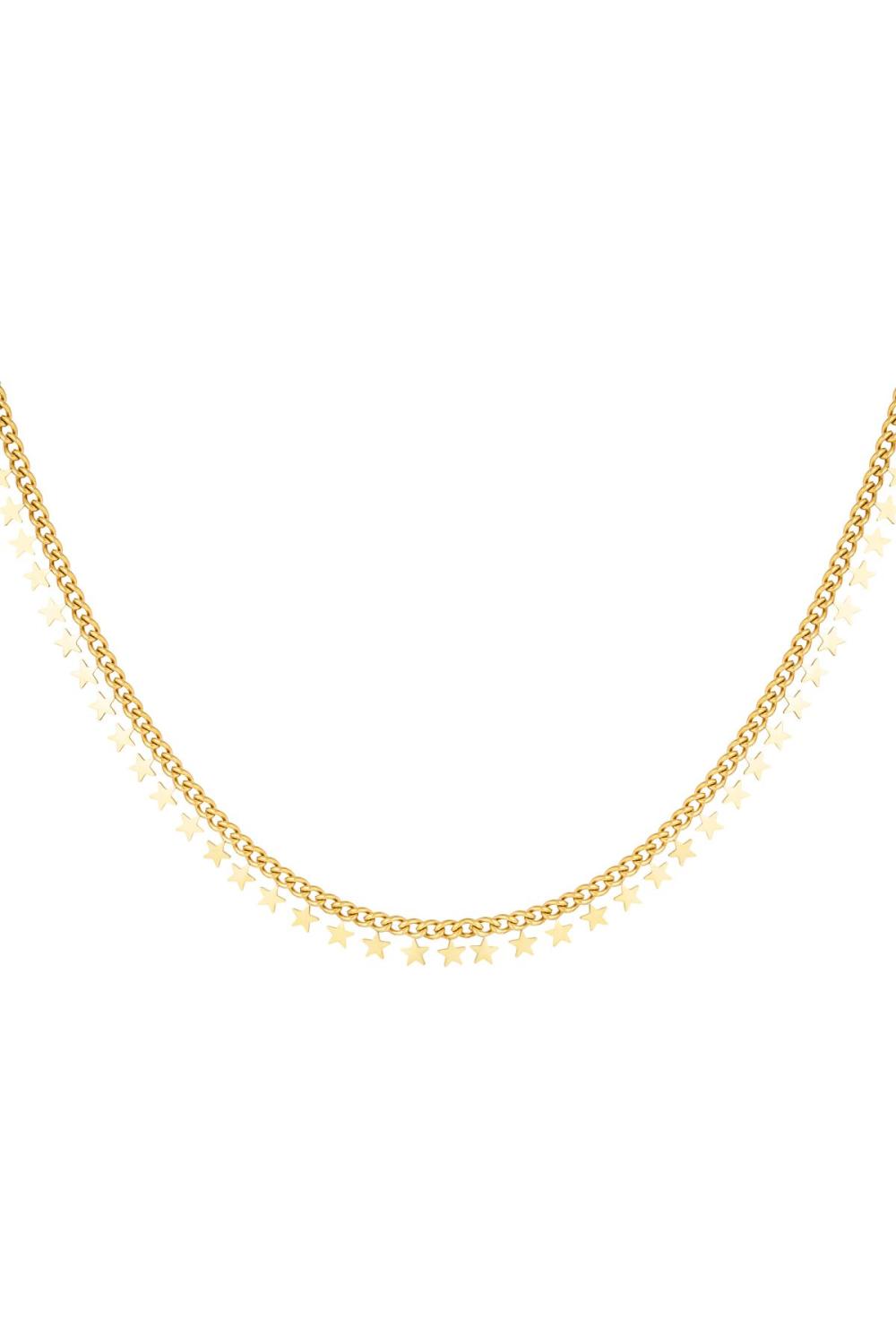 Collier Étoiles En Acier Inoxydable Couleur Or 