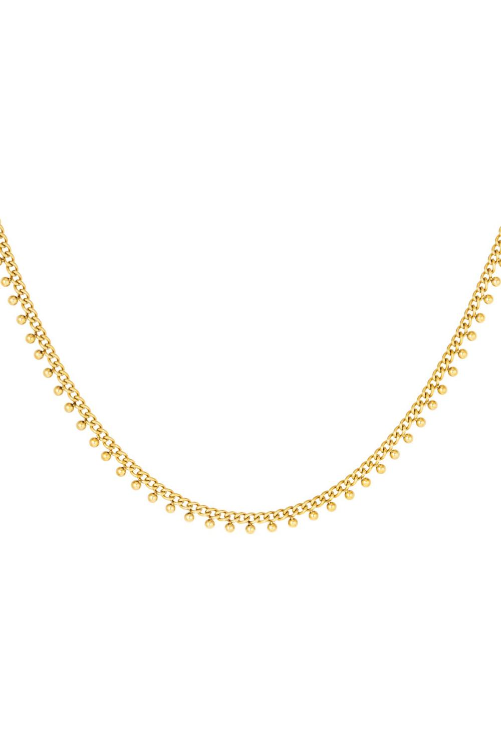 Collier En Acier Inoxydable À Pois Argenté 