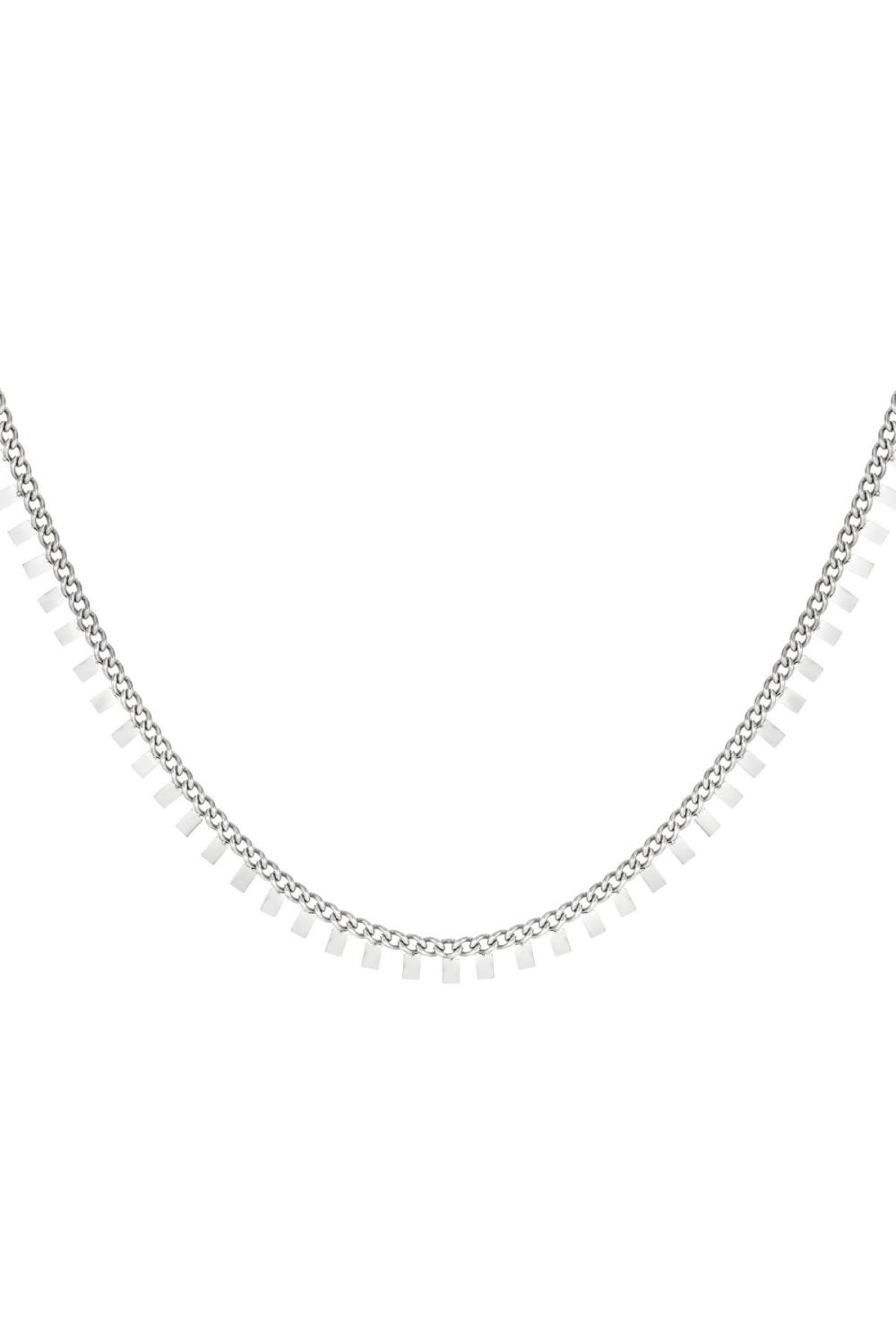 Collier En Acier Inoxydable Carrés Couleur Or 