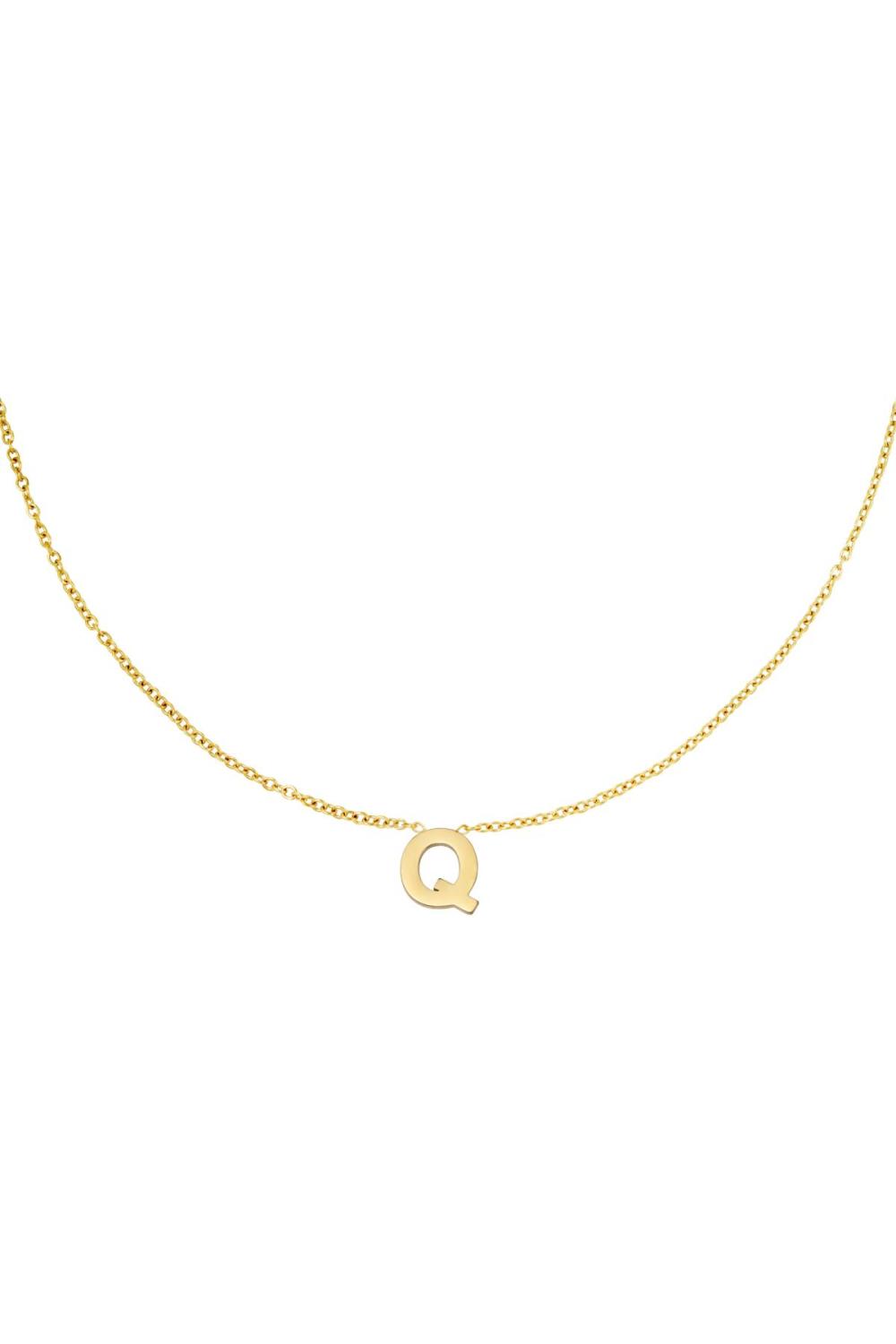 Collier En Acier Inoxydable Initiale C Couleur Or 