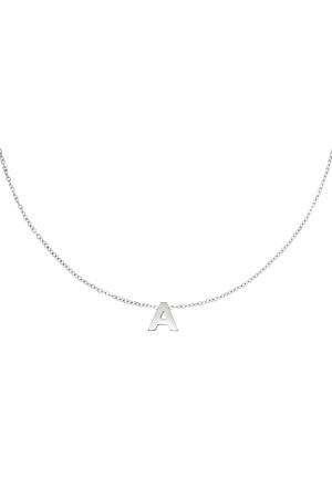 Collier En Acier Inoxydable Initiale A Argenté h5 