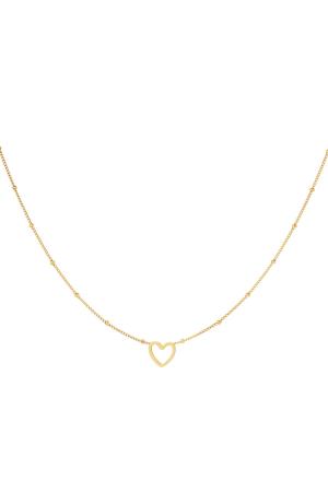 Collier Minimaliste Coeur Ouvert Couleur Or Acier Inoxydable h5