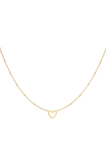 Collier minimaliste coeur ouvert Couleur or Acier inoxydable