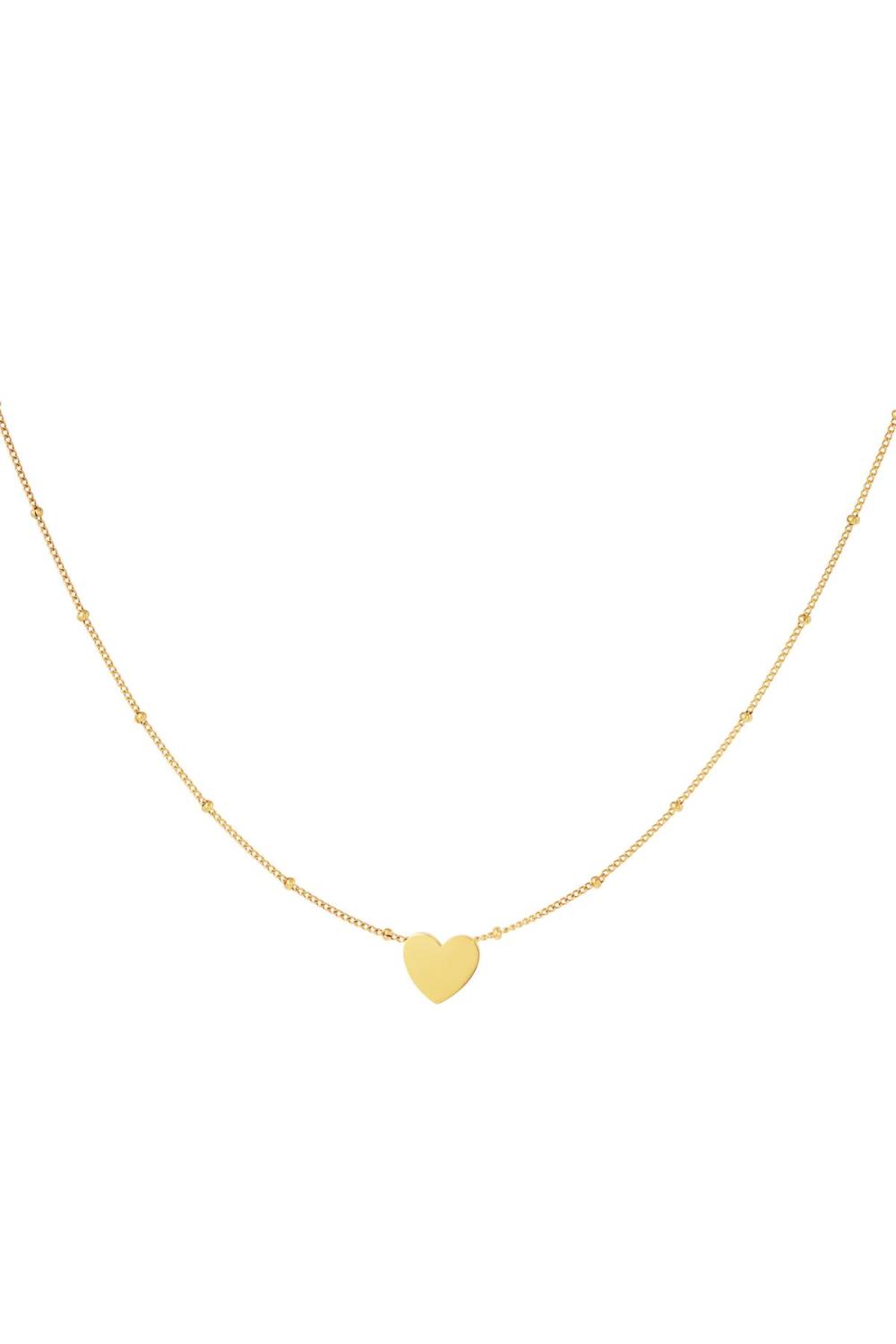 Collier Coeur Minimaliste Couleur Or Acier Inoxydable 